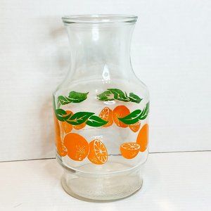 Vintage Anchor Hocking Orange Juice Carafe Bottle Pitcher No Lid